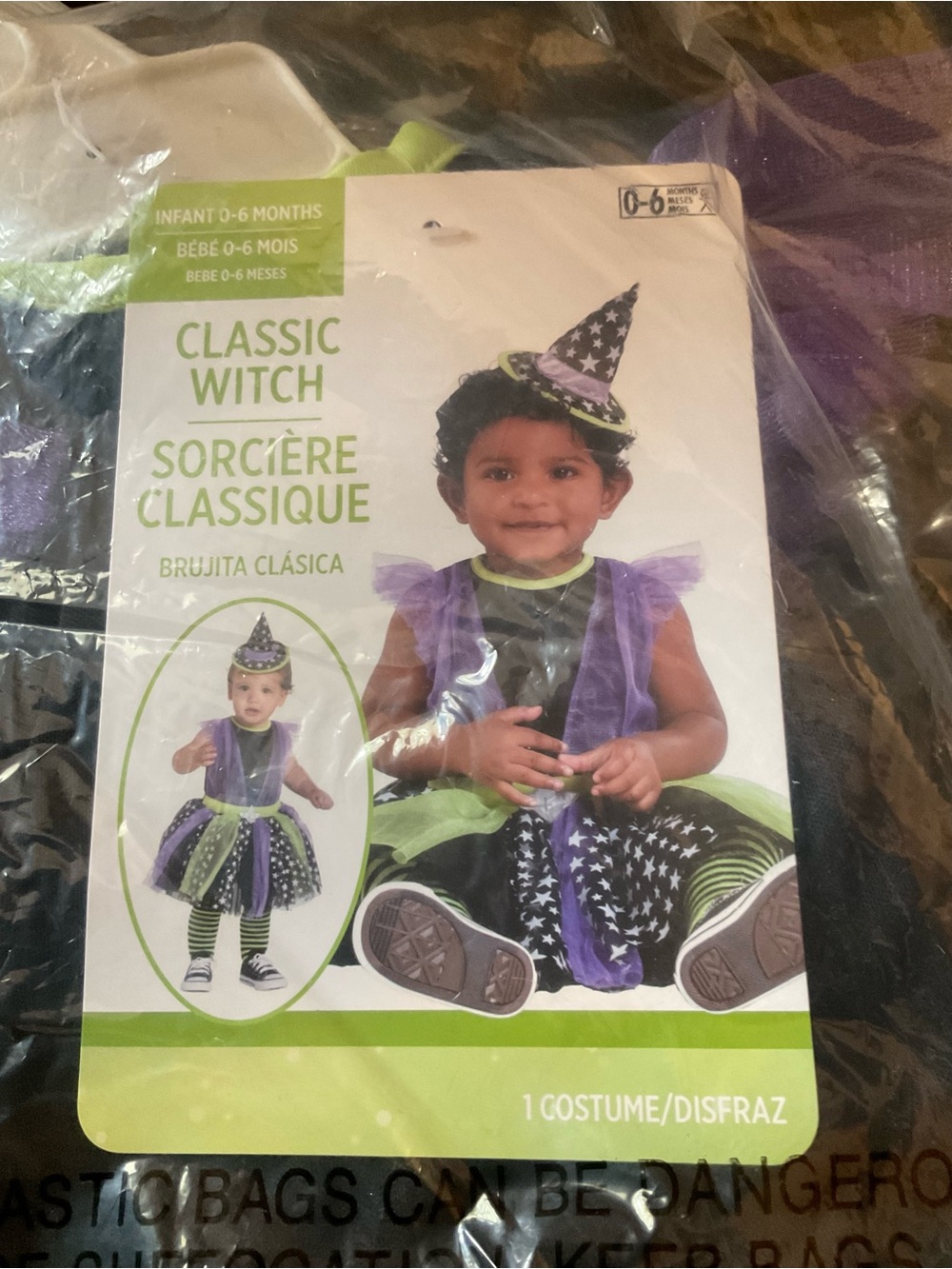 Classic Witch Baby Costume - Purple & Green (Infant)